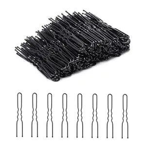 U- Shaped Hair Pins for Girls & Women, Bobby Pins, Juda Pins, Wedding Hair Styling Accessories, French Hair Pins, Black, 2.4 Inch, Pack of 200