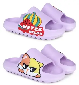 Pampy Angel Combo Pack of 2 Slipper/Flip Flops/Slides for Women,(Melon-Purple,Pika-Purple),39 (Euro)