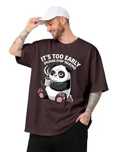 ENCIGER Men Oversized T-Shirt Cotton Drop Shoulder Loose Fit Graphic Printed Casual Streetwear T Shirt