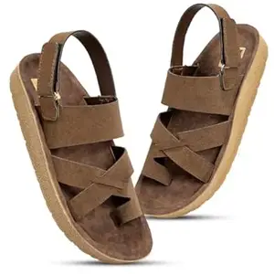 DOCTOR FEEL SOFT Men Comfort Back Strap Sandals – Adjustable Slingback Flat Sandals with Cushioned Footbed, Lightweight Sole, Casual Everyday Wear Supportive Slip-On Style