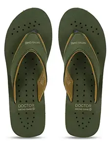 DOCTOR EXTRA SOFT Chappal Care Orthopaedic and Diabetic Comfort Doctor Flip-Flop and House Slipper's for Women's OR-D-18-Olive-3 UK
