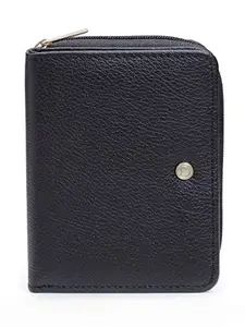 Delsey Paris Francoeur Leather Zippered Wallet Black