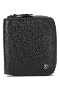 Allen Solly Men Black Textured Leather Wallet