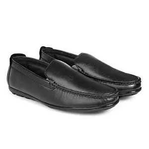 BXXY Men's Black Leather Office Wear Formal Shoes