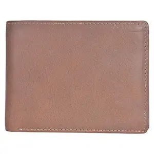 Leatherman Fashion LMN Genuine Leather Taupe Men Bifold Wallet 7 Card Slots