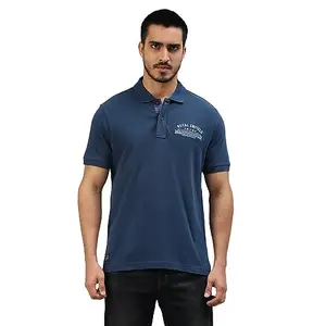 Royal Enfield Men's Regular Fit T-Shirt (TSA230004_Navy