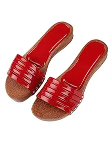 WalkTrendy Womens Synthetic Red Flats - 6 UK (Wtwf308_Red_39)
