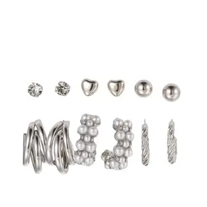 Shining Diva Fashion 6 Pairs Combo Set Latest Stylish Stud Earrings for Women and Girls (rrsd15822er)