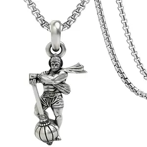 Hanuman Ji Pendant with Gada | Bajrangbali Religious Locket Necklace for Men & Women | Ram Bhakt Sankat Mochan Mahabali Hanuman Jewellery with Chain (Pack of 1)