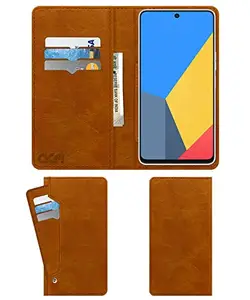 ACM Wallet Leather Flip Carry Case Compatible with Tecno Camon 19 Pro Mondrian 2022 Mobile Flap Card Holder Front & Back Cover Classic Golden