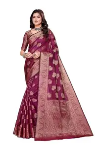 DHAYNA AND REEWA FASHION KANJIVARAM Organza saree (WINE)