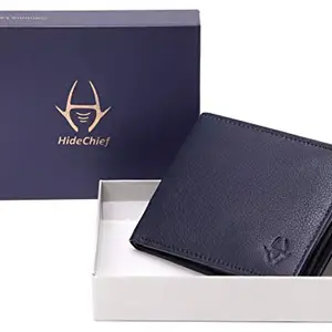 HideChief Premium Navy Blue Genuine Leather Wallet for Men (HCW206_B)