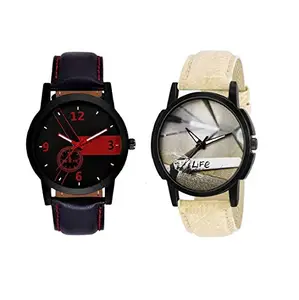 RPS FASHION WITH DEVICE OF R Pack of 2 Analogue Watch Combos Set of Mens