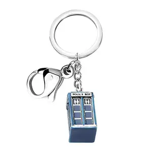 AKTAP Doctor Who Keychain Police Box Charm Jewelry Tardis Gift Inspired Keychain Gifts for Doctor Who Fans (Doctor Who Keychain)