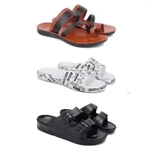 DRACKFOOT Men's Sandals | Lightweight Wear| Stylish & Easy to Wear For Men's GRT-SAN-(3-COMBO)-3151-3104-3115-8