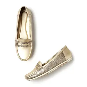 Marc Loire Women Soft Comfortable Flat Loafers for Casual & Office Wear (Copper, Numeric_3)