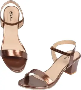 Picktoes PT-GD602 Women's Copper Synthetic Leather Casual Heel Sandal