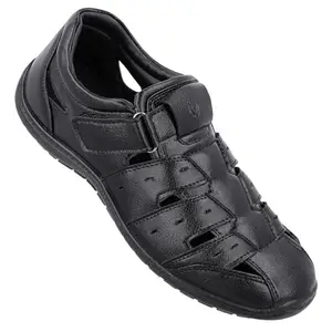 WALKAROO Men's Black Sandals(WF6260) 6 UK