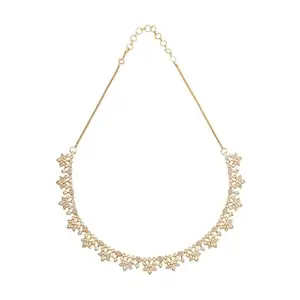 Kushal's Fashion Jewellery White Gold Plated Zircon Necklace - 416700