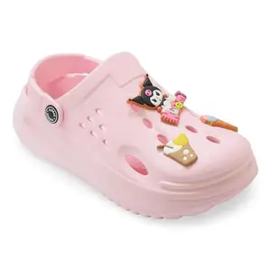Women's Ultrasoft Charms Clogs | Sandals with Adjustable Back Strap | Comfortable & Light Weight | Anti-Skid & Waterproof, Everyday Use Mules for Girls (Size - 7, Light Pink)