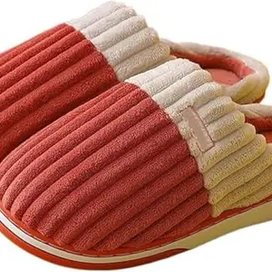 GLAMOUR GROVE Glamorous Fashion Point Women's Fur Fuzzy Memory Foam Warm Knitted Fluffy Winter House Hotel Wear Shoe flip flop Slippers for Indoor, Outdoor Room Bedroom Kitchen Chappal(Room slippers-Orange-36)