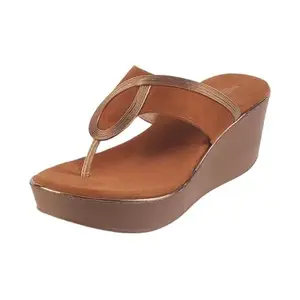Mochi Women Tan Wedge Heel Sandal UK/5 EU/38 (34-113)