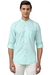 Peter England Men's Slim Fit Shirt (PCSFSSSP903428_Blue