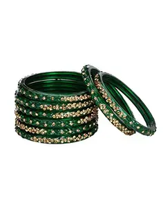 Somil Designer Set Of Bangle/Kada For Party And Daily Use, Glass, Ornamented-DK101