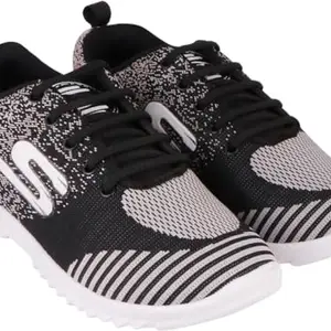 Stylish Men Mesh Shoes | Shoes for Mens | Lightweight & Comfortable | Casual/Walking/Running/Gym (9 UK, Black)