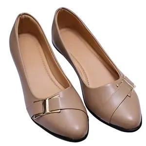 RSK ETHNIC WEAR, Nude Color Bellies Handmade Jutti for Women with Soft Leather and Double Cushion EU 40 - [1243]