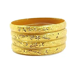 SGN FASHION Stylish Fashionable Design Gold Plated Traditional Bangle Set: 4 Pieces, Women and Girls Size (2.6)