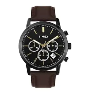 TIMEX Analog Watch for Men Available in Black, Green and Blue Dial & Leather Strap Band - Water Resistant Wrist Watches