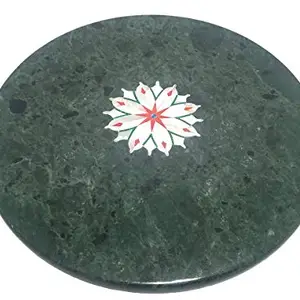Generic Qadri Handicrafts Handcrafted Green Marble Rotti Maker/ Rotti Chakla/ Rolling Board, Chapati Maker, Chakla for Increase The Beauty of Your Kitchen. Size 8.5 x 8.5 inch