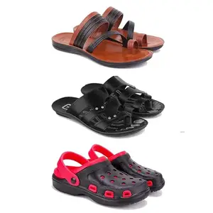DRACKFOOT Men's Sandals | Lightweight Wear| Stylish & Easy to Wear For Men's GR-SAN-(3-COMBO)-3151-3126-3017-6