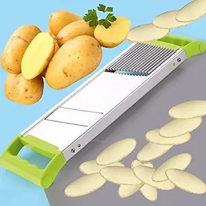 Stainless Steel Mandoline Slicer with Wave Blade, 32 cm x 9.5 cm, Multicolour