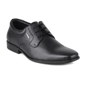 Red Chief Black Genuine Leather Formal Derby Shoes for Men