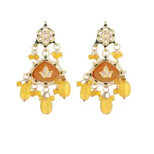 Yinara Amber Glory Ethnic Earrings & Maang Tikka Set