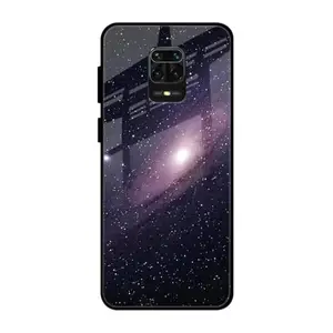 SmashItUp Sky/Universe Designer Printed Glass Case Mobile Back Cover for Redmi Note 9 Pro (TPU+Glass)