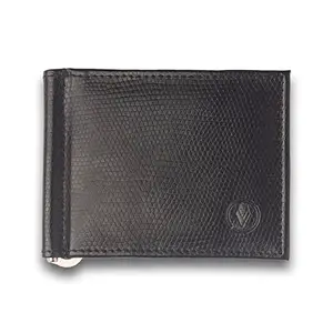 MARKS Minimalist Vegan Leather Bi-Fold Slim Wallet with Money Clip and Dual Colour (Black + Brown)
