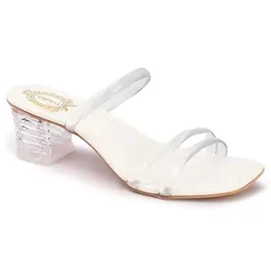 DIPYO Women's Stylish Block Heel Slip-On Sandals Comfortable & Fashionable For Wedding & Party