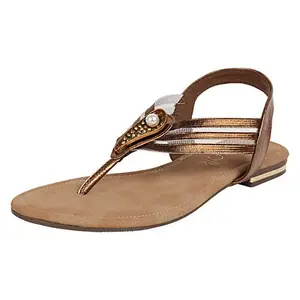 Catwalk Women's Metallic Back Strap Thong Sandals - 4 UK/India (36 EU) (3674BX-4)