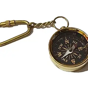 Brass Key Chain- Collectible Marine Nautical Key Rings from Parijat Handicraft (Compass-Key-Chain)