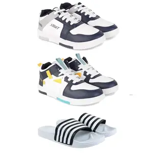 DRACKFOOT Men's Stylish Casual Shoes | Comfortable & Trendy Daily WearPremium Casual Shoes for MenGRT-(3-Combo)-1075-1074-3026-7 Multicolor