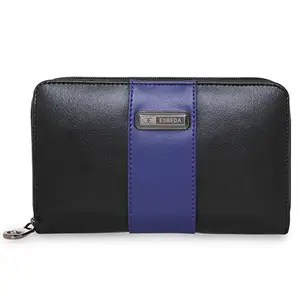 ESBEDA Black Blue Color Mid Stripe Wallet for Women
