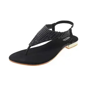 Metro Womens Synthetic Black Sandals (Size (8 UK (41 EU))
