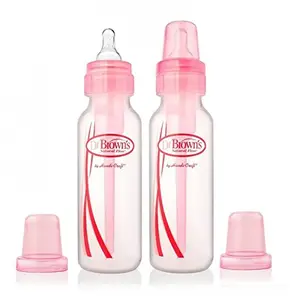 Dr. Brown's Options Baby Plastic Bottle Reduces Colic (250 Ml, Pink, Pack of 2)