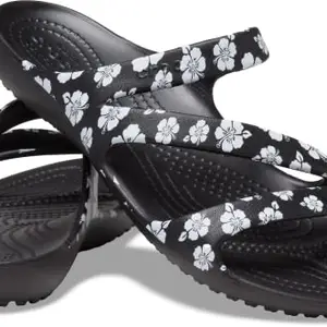 crocs womens KADEE SANDAL BLACK/WHITE Sandal - 4 UK (W6) (207854-066)