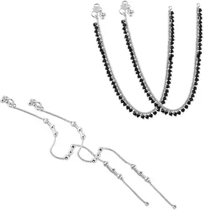 Heer Collection Traditional Jewellery For All Occassions Anklets Payal Pair for Women/Girls Alloy Anklet - Bzr_Combo Payal-108 & 114 (1-Pair Each)