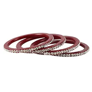 MAYA FASHION Red Stone Acrylic Bangle Elegant Extra Large Size Bangle | Perfect Fit for Plus Size banglesTrendy and Comfortable Fit for woman and girls | (Sku-ban1589)
