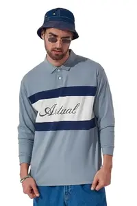 Maniac Men T-Shirt || Oversized Light Green and White T-Shirt || Polo Neck Full Sleeve